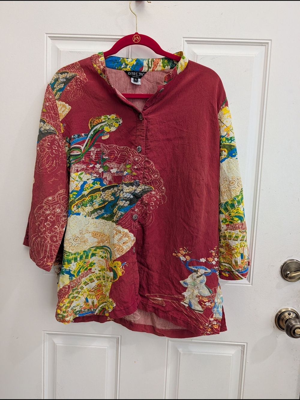Citron Santa Monica Red Asian Inspired Kimono
